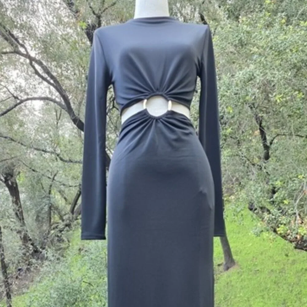 NWT $148 CULT GAIA X GAP LIMITED EDITION COLAB CUTOUT DRESS IN BLACK SIZE S - Picture 4 of 9